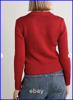 Polo Ralph Lauren Sweater Womens Cotton RED Crew Neck Cotton Casual NWT Medium