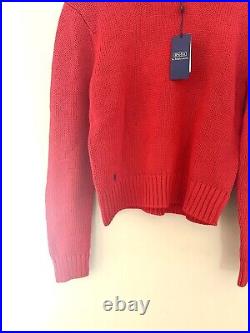 Polo Ralph Lauren Sweater Womens Cotton RED Crew Neck Cotton Casual NWT Medium