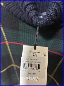 Polo Ralph Lauren Tartan-check Wool Jumper Plaid Sweater Men's Medium $998 NWT