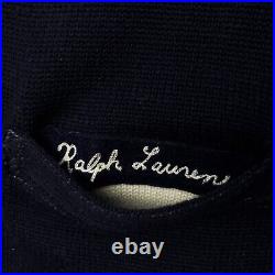 Polo Ralph Lauren Tiger Cardigan MEDIUM Men Navy Blue Sweater Jumper P Shawl