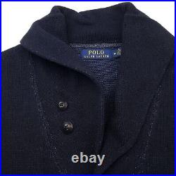 Polo Ralph Lauren Tiger Cardigan MEDIUM Men Navy Blue Sweater Jumper P Shawl