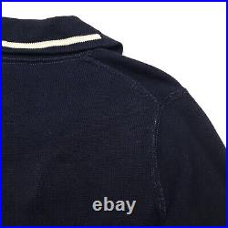 Polo Ralph Lauren Tiger Cardigan MEDIUM Men Navy Blue Sweater Jumper P Shawl