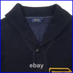 Polo Ralph Lauren Tiger Cardigan MEDIUM Men P Patch Navy Sweater Jumper Shawl