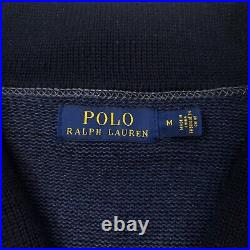 Polo Ralph Lauren Tiger Cardigan MEDIUM Men P Patch Navy Sweater Jumper Shawl