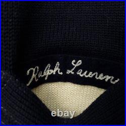 Polo Ralph Lauren Tiger Cardigan MEDIUM Men P Patch Navy Sweater Jumper Shawl