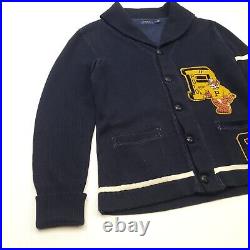 Polo Ralph Lauren Tiger Cardigan MEDIUM Men P Patch Navy Sweater Jumper Shawl