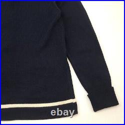 Polo Ralph Lauren Tiger Cardigan MEDIUM Men P Patch Navy Sweater Jumper Shawl