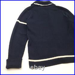 Polo Ralph Lauren Tiger Cardigan MEDIUM Men P Patch Navy Sweater Jumper Shawl