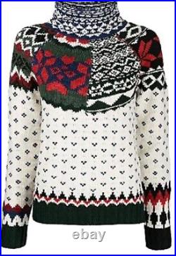 Polo Ralph Lauren Women's Mixed Print Turtleneck Sweater- Size M
