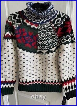 Polo Ralph Lauren Women's Mixed Print Turtleneck Sweater- Size M
