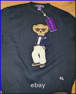 Polo Ralph Lauren Women's Purple Label Tuxedo Bear cotton jumper Size Medium