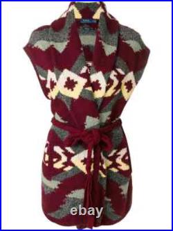 Polo Ralph Lauren Wool Cashmere Southwestern Cardigan Sweater Vest New $598