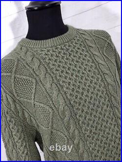 Polo Ralph Lauren chunky cable knit fisherman sweater Jumper pullover size M