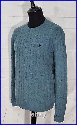 Polo Ralph Lauren wool & cashmere cable knit crew neck Sweater Jumper M 40