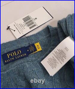 Polo Ralph Lauren wool & cashmere cable knit crew neck Sweater Jumper M 40