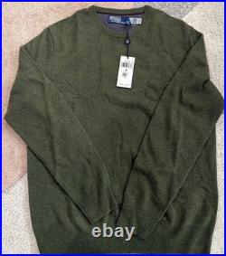 Polo Ralph LaurenLogo-Embroidered Wool Sweater Dark Green Medium Polo Ralph LaurenLogo-Embroidered Wool Sweater Dark Green Medium