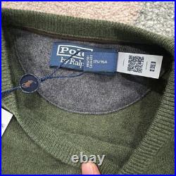 Polo Ralph LaurenLogo-Embroidered Wool Sweater Dark Green Medium Polo Ralph LaurenLogo-Embroidered Wool Sweater Dark Green Medium