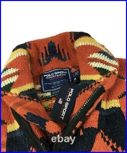 Polo Sport Ralph Lauren Le Sportsman Aztec Pouch Mens Knit Sweater Medium $798
