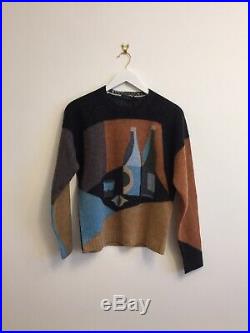 Prada Abstract Wine Bottle Sweater Mens Size Medium (Fits Small) Shetland Wool