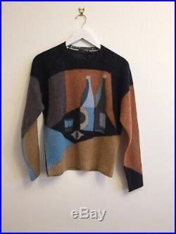 Prada Abstract Wine Bottle Sweater Mens Size Medium (Fits Small) Shetland Wool