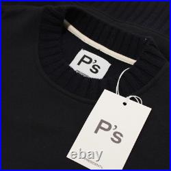 President's NWT Crew Neck Sweater Size Medium in Dark Blue Cotton/Cashmere Blend