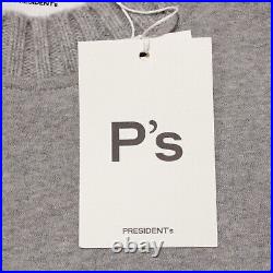 President's NWT Crew Neck Sweater Size Medium in Gray Cotton/Cashmere Blend