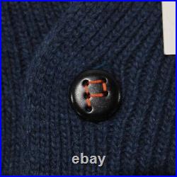 President's NWT Flower Cardigan Sweater Size Medium in Blue Wool Blend