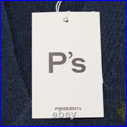 President's NWT Flower Cardigan Sweater Size Medium in Blue Wool Blend President's NWT Flower Cardigan Sweater Size Medium in Blue Wool Blend