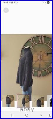 Quince Magolian Cashmere Fisherman Turtleneck Sweater In Heather Grey Size MED