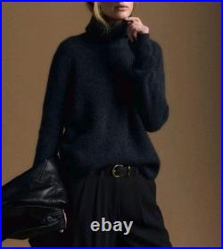 Quince Magolian Cashmere Fisherman Turtleneck Sweater In Heather Grey Size MED