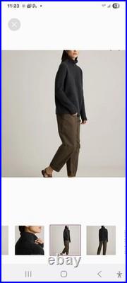 Quince Magolian Cashmere Fisherman Turtleneck Sweater In Heather Grey Size MED