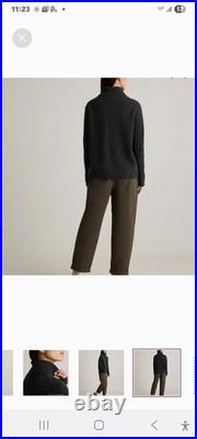 Quince Magolian Cashmere Fisherman Turtleneck Sweater In Heather Grey Size MED