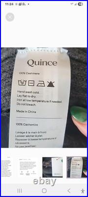 Quince Magolian Cashmere Fisherman Turtleneck Sweater In Heather Grey Size MED