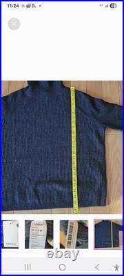 Quince Magolian Cashmere Fisherman Turtleneck Sweater In Heather Grey Size MED