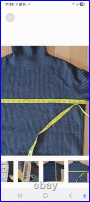 Quince Magolian Cashmere Fisherman Turtleneck Sweater In Heather Grey Size MED
