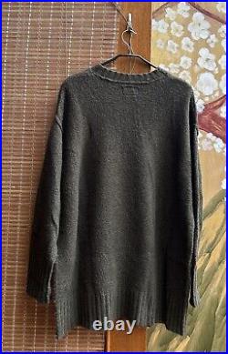 R13 Oversized Crewneck Sweater Green Wool Alpaca Blend Size M