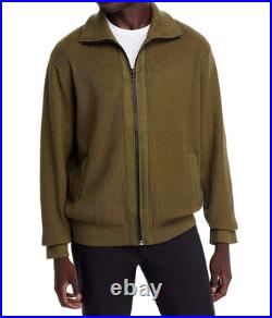 RAG & BONE Sweater Mens Medium Green Zip Up Rib Knit Washed Dexter Andrew $328
