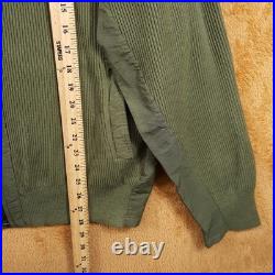 RAG & BONE Sweater Mens Medium Green Zip Up Rib Knit Washed Dexter Andrew $328