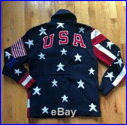 RALPH LAUREN 2014 Sochi Olympics American Flag Cardigan Sweater Men's MEDIUM