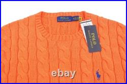 RALPH LAUREN Driver Cn-Long Sleeve Orange Men's Sweater M Cable Sweater RRP214