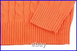 RALPH LAUREN Driver Cn-Long Sleeve Orange Men's Sweater M Cable Sweater RRP214