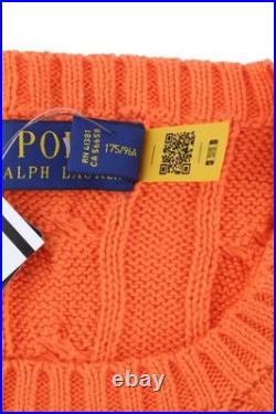 RALPH LAUREN Driver Cn-Long Sleeve Orange Men's Sweater M Cable Sweater RRP214