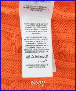 RALPH LAUREN Driver Cn-Long Sleeve Orange Men's Sweater M Cable Sweater RRP214