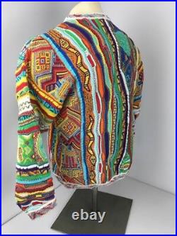 RARE 90s Vtg COOGI Australia NEON-BIGGIE-MCGREGOR sweater M VAPORWAVE Cosby