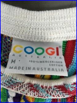 RARE 90s Vtg COOGI Australia NEON-BIGGIE-MCGREGOR sweater M VAPORWAVE Cosby