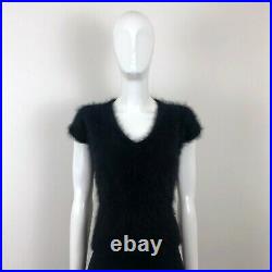 RARE Gucci Ladies Black MOHAIR Wool V Neck Jumper Top Sweater Size XS US2 UK6