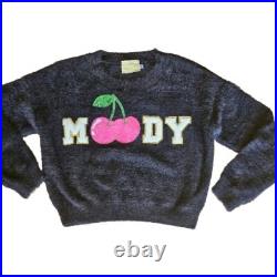 RARE Judith March Size M Medium Black Cherry'Moody' Sweater Jumper Cherries