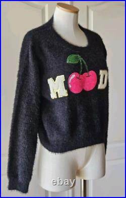 RARE Judith March Size M Medium Black Cherry'Moody' Sweater Jumper Cherries