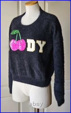 RARE Judith March Size M Medium Black Cherry'Moody' Sweater Jumper Cherries