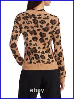 RED Valentino Women's Polka Dot Tie Neck Leopard Print Sweater Size M